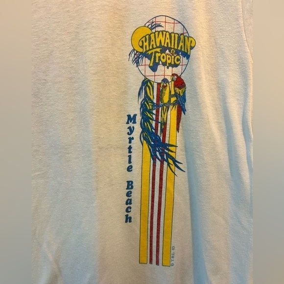💦”Vintage Hawaiian Tropic 1983 Myrtle Beach Sky Blue Sleeveless Tank” Size S💧 - Picture 5 of 10